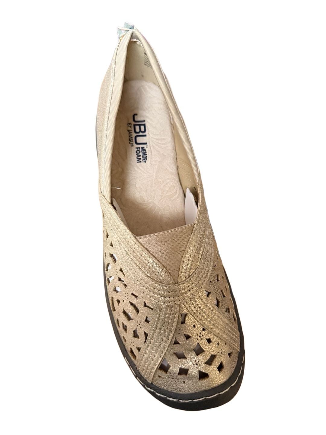 JBU Pecan Size 9W Shimmer Champagne Slip-On Flat 4