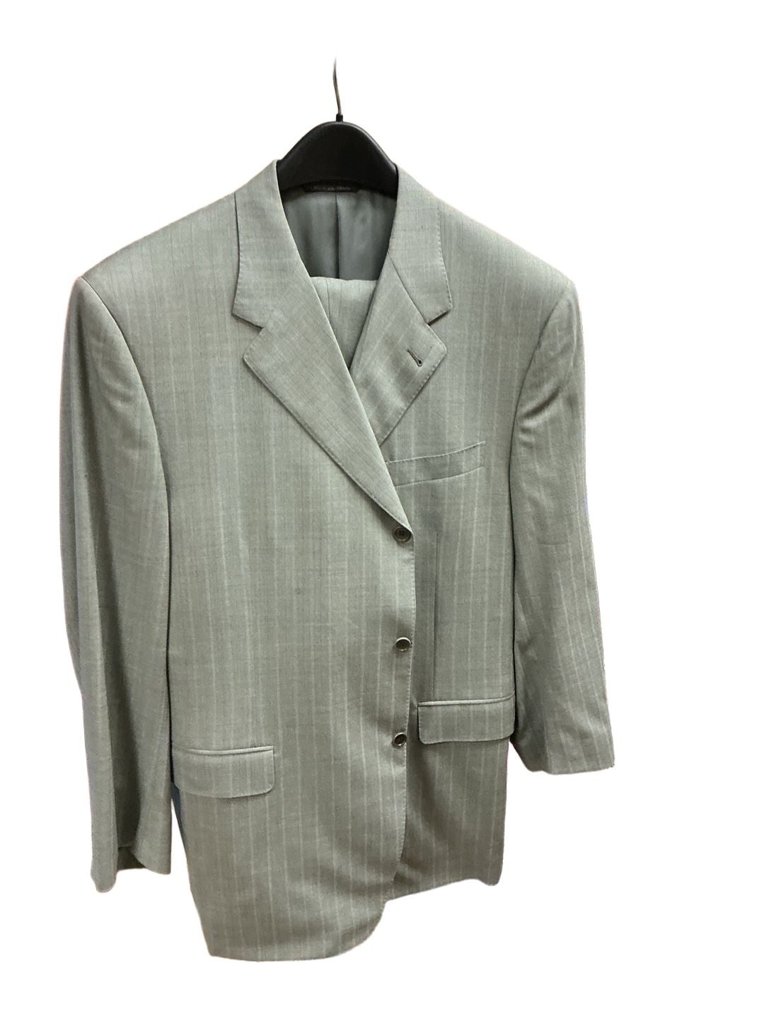 Canali Proposta Suit Size 58R Gray Pinstripe Wool Super 120s 1