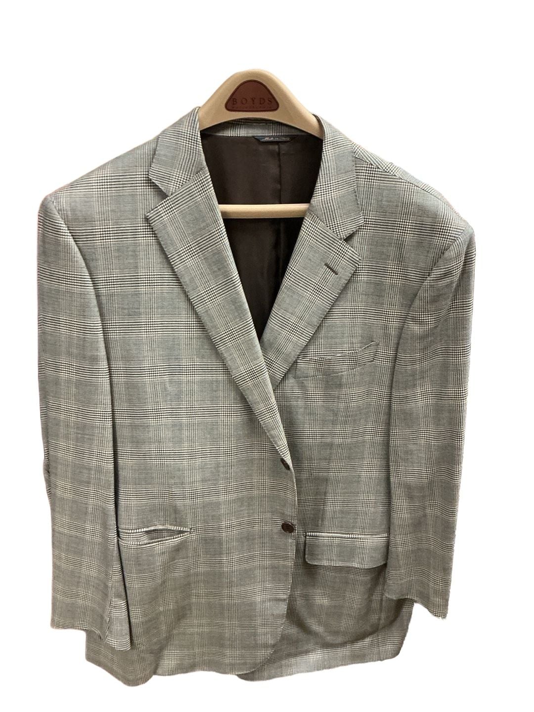 Trussini Blazer Size 62 Glen Plaid Super 120's Wool 2