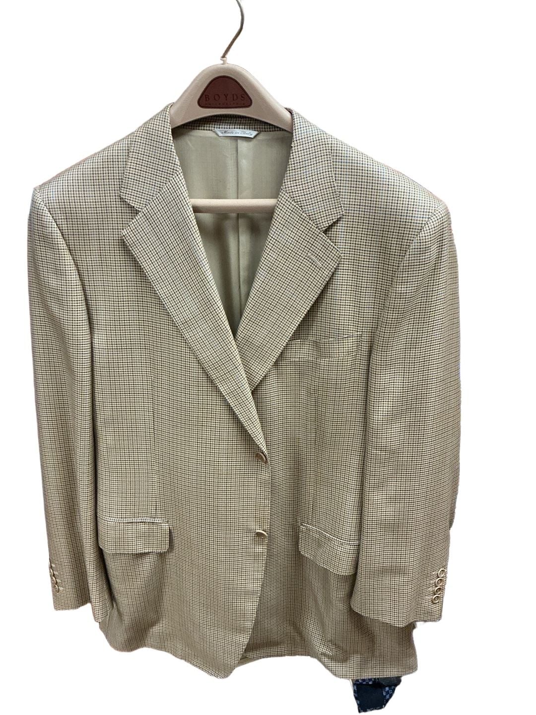 Canali Boyds Philadelphia Suit Jacket Size 60 L Beige Silk Wool 2