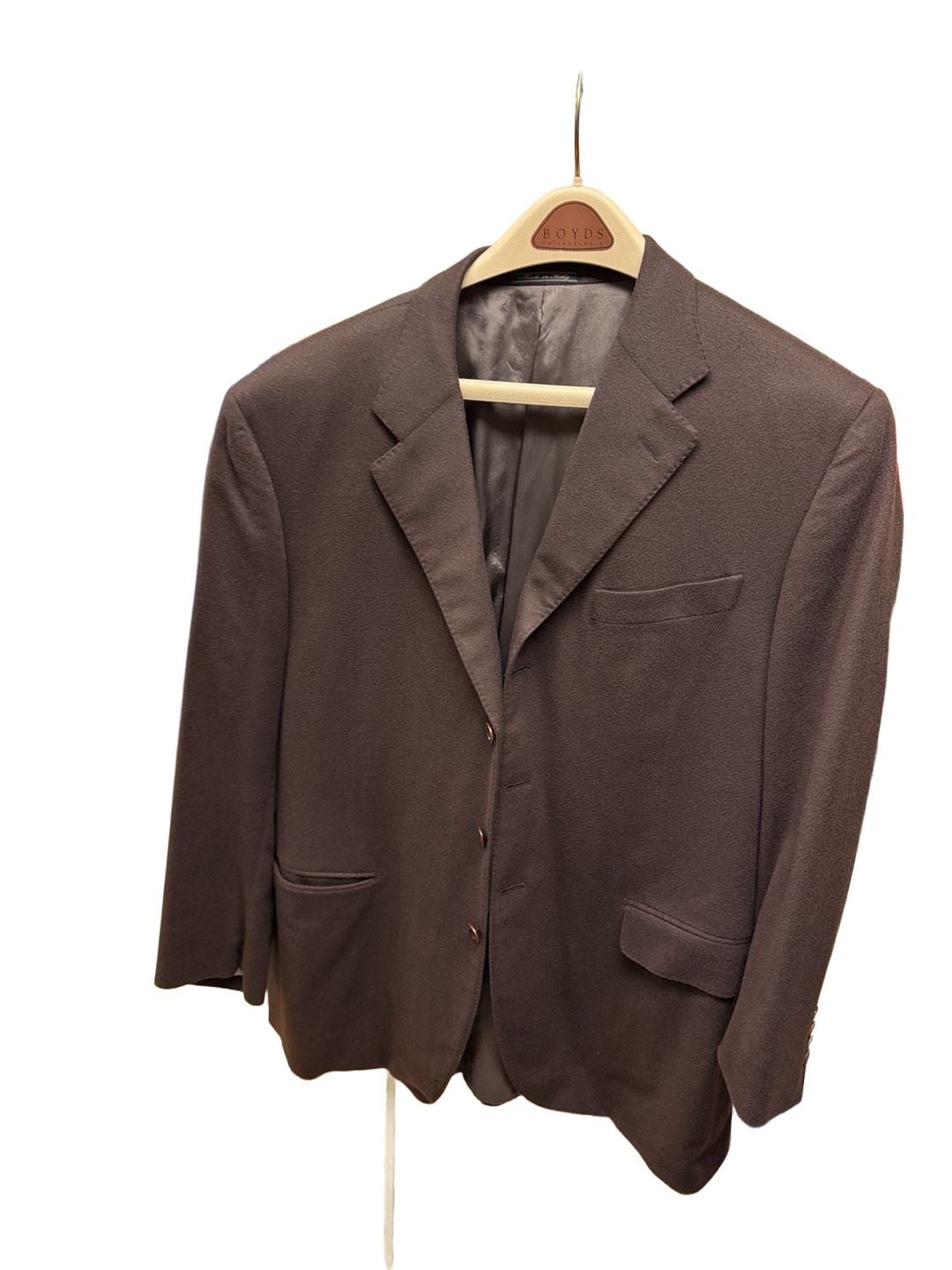 Trussini Blazer Size 58 Brown 100% Cashmere Sport Coat Jacket 2