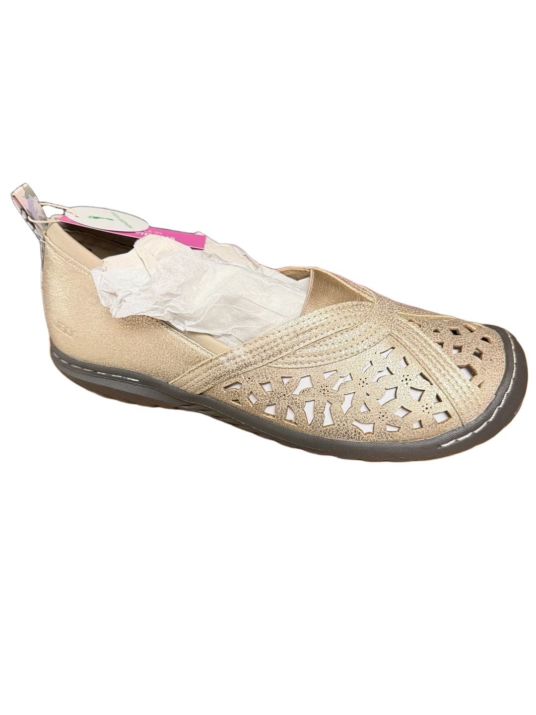 JBU Pecan Size 9W Shimmer Champagne Slip-On Flat 3