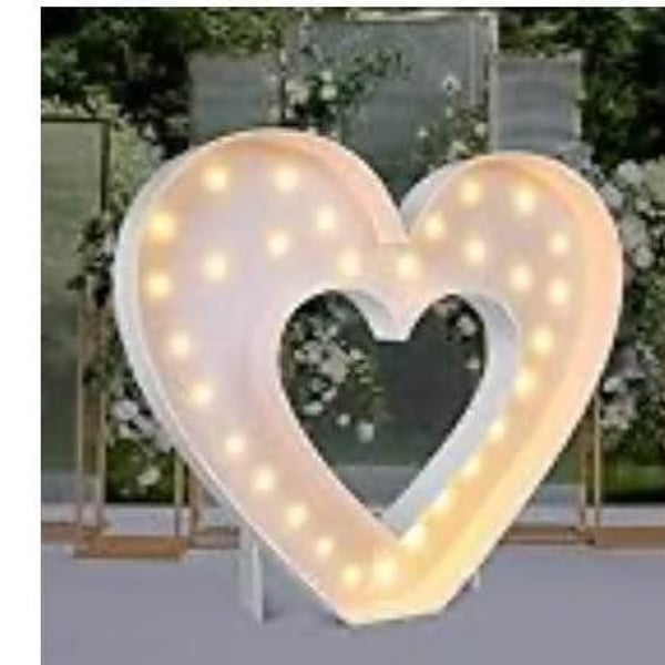 heart balloon frame with lights. new in box