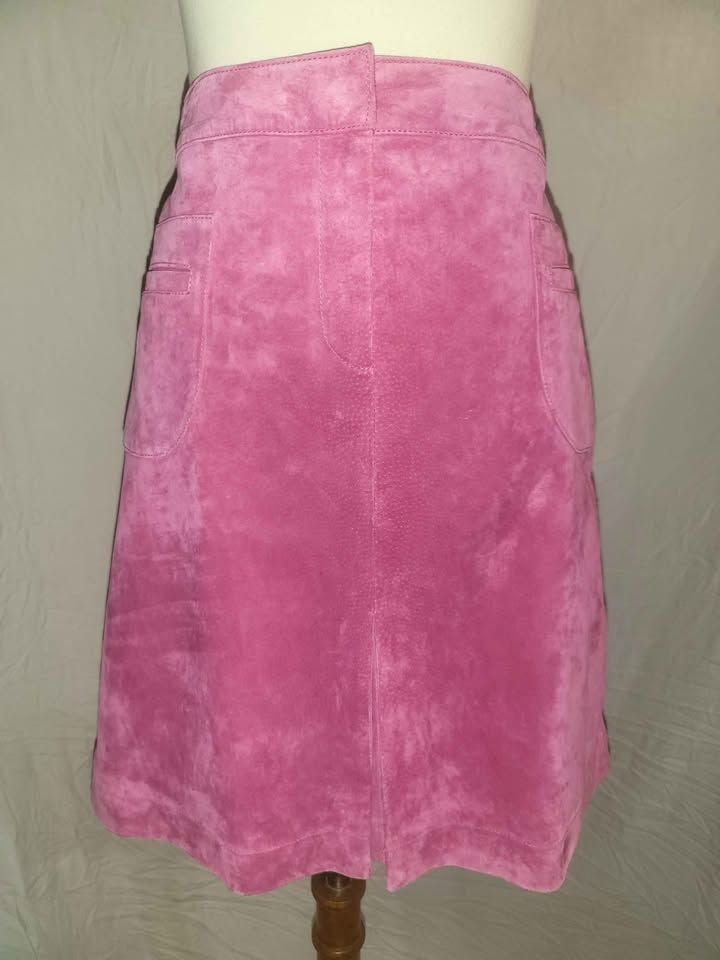 Vintage Lilly Pulitzer Pink Suede Mini Skirt 2