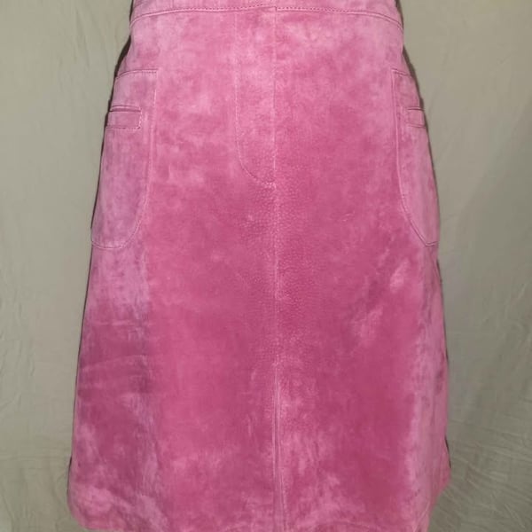 Vintage Lilly Pulitzer Pink Suede Mini Skirt