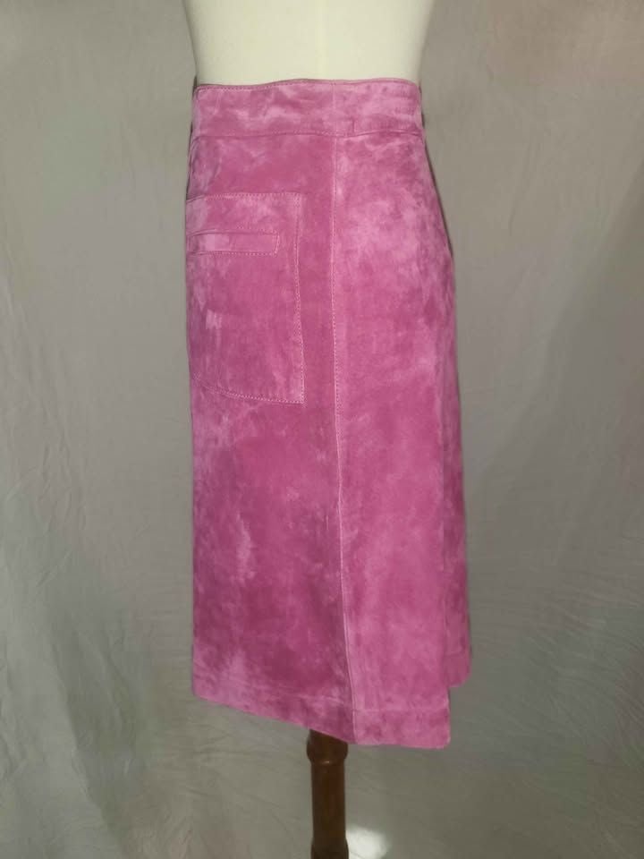 Vintage Lilly Pulitzer Pink Suede Mini Skirt 3