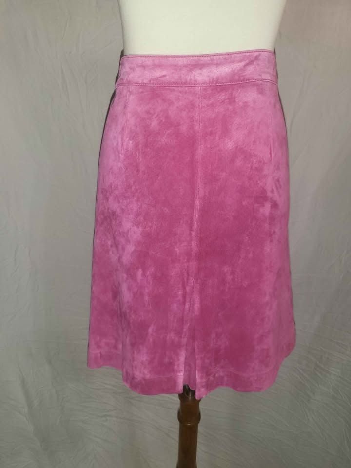 Vintage Lilly Pulitzer Pink Suede Mini Skirt 4