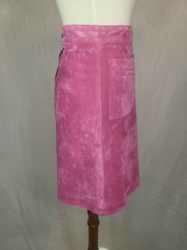 Vintage Lilly Pulitzer Pink Suede Mini Skirt 5