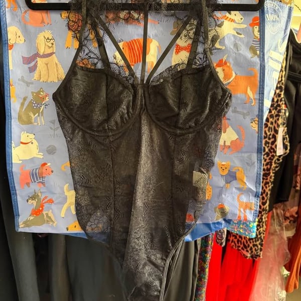 Black Lace High-Neck Underwire Bodysuit