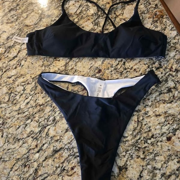 Black Two-Piece Bikini Set - Size Medium