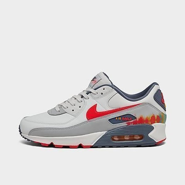 Nike Air Max 90 Premium Summit White Ashen Slate Pure Platinum Bright Crimson - UK 12