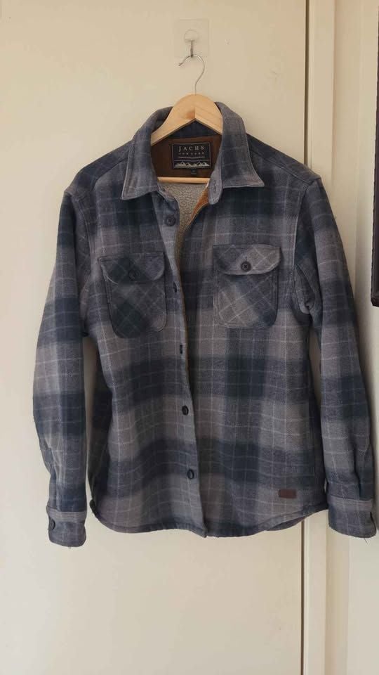Jachs New York Sherpa Lined Flannel Shirt Jacket. Thick & heavy Oversized. 2