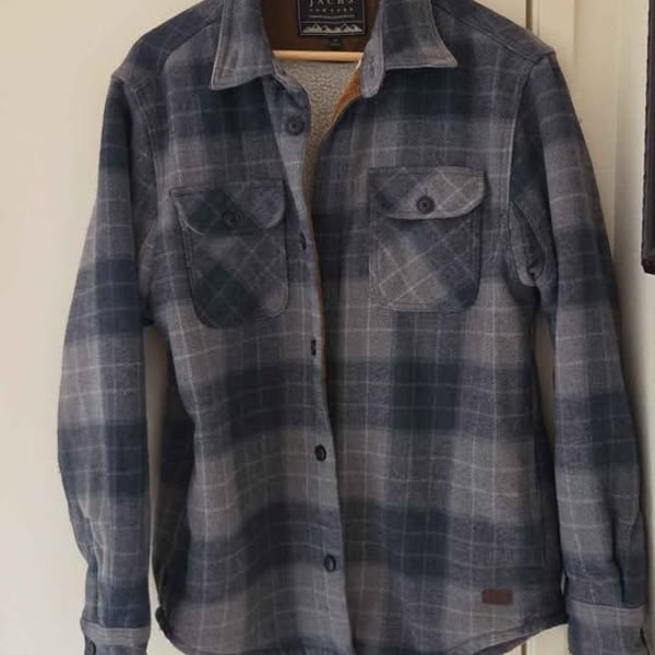 Jachs New York Sherpa Lined Flannel Shirt Jacket. Thick & heavy Oversized.