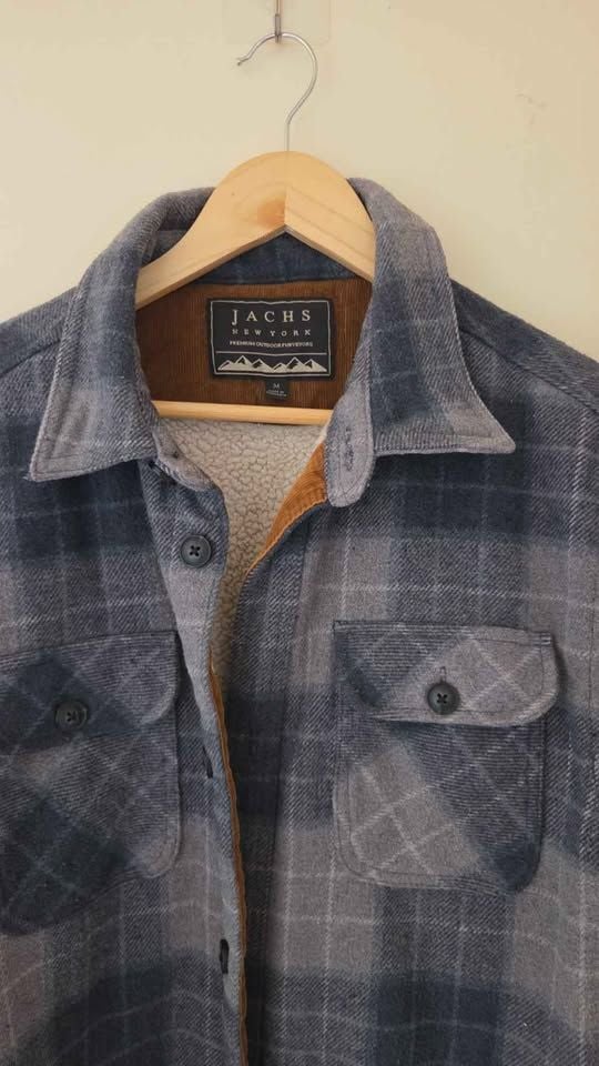 Jachs New York Sherpa Lined Flannel Shirt Jacket. Thick & heavy Oversized. 3