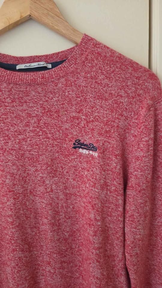 Vintage Superdry Orange Label Cashmere Blend Sweater - Size Medium Unisex 3