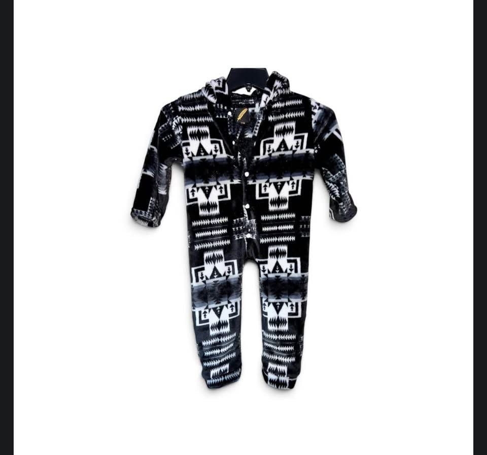 Nativo Co Hooded Fleece Romper 18-24M Tribal Print 2