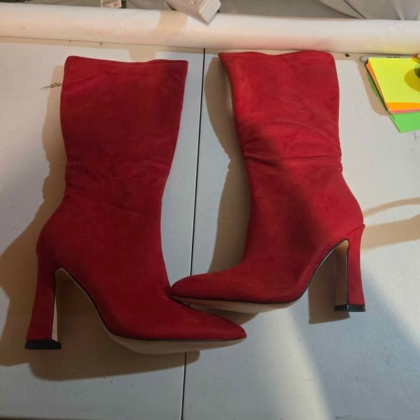 Women's Sz 7.5 Rouge calf high suede boots NEW