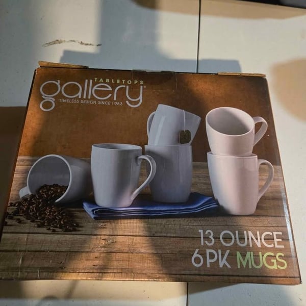 6 pk white mugs
