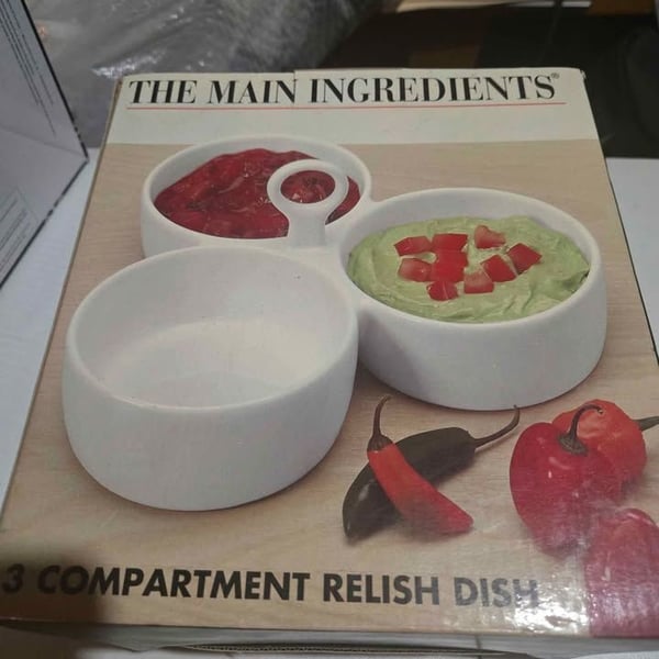 3 compartment relish dish
