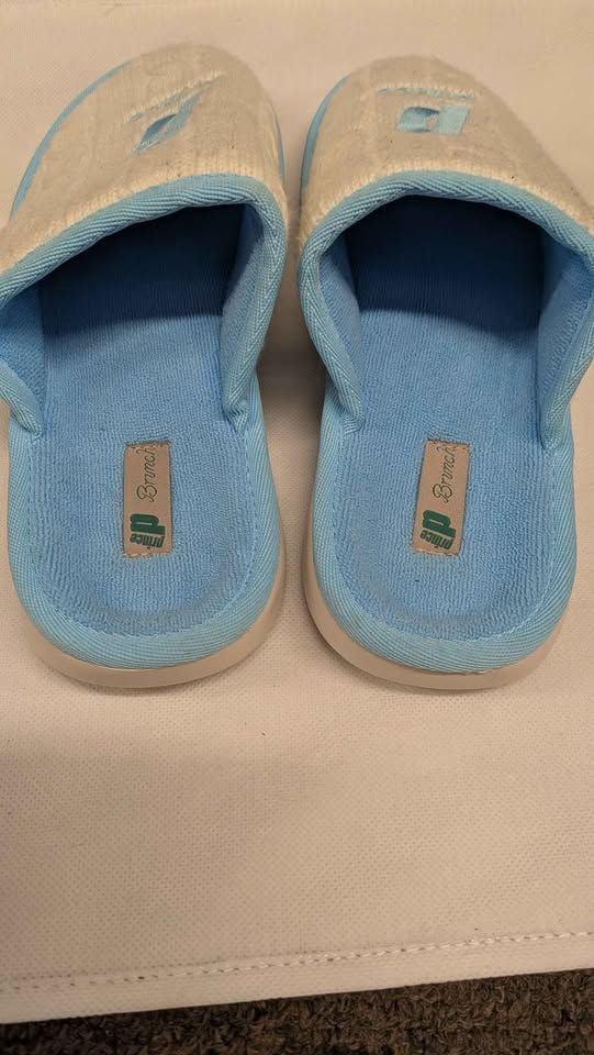 Limited Edition Prince x Brunch Essential Cable-Knit Slippers Open Back Blue Women's Size 7 4