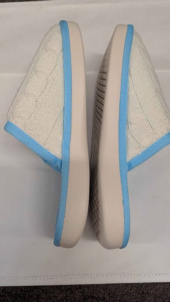 Limited Edition Prince x Brunch Essential Cable-Knit Slippers Open Back Blue Women's Size 7 5
