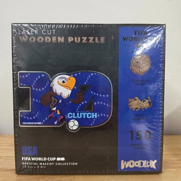FIFA World Cup 2026 Clutch USA Mascot Wooden Puzzle – New/Sealed 
