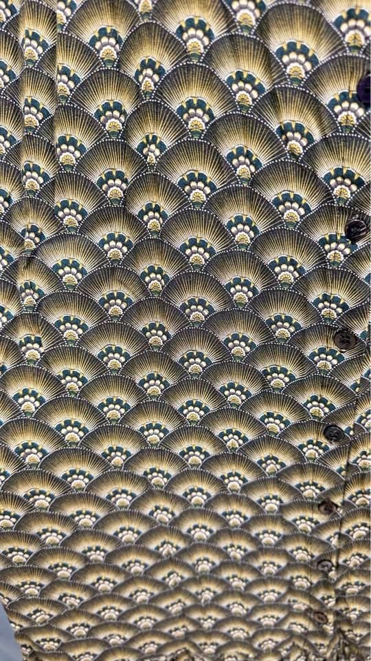 Farm Rio Art Deco Fan Print Button-Front Maxi Dress 3