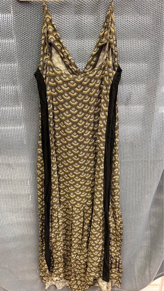 Farm Rio Art Deco Fan Print Button-Front Maxi Dress 4